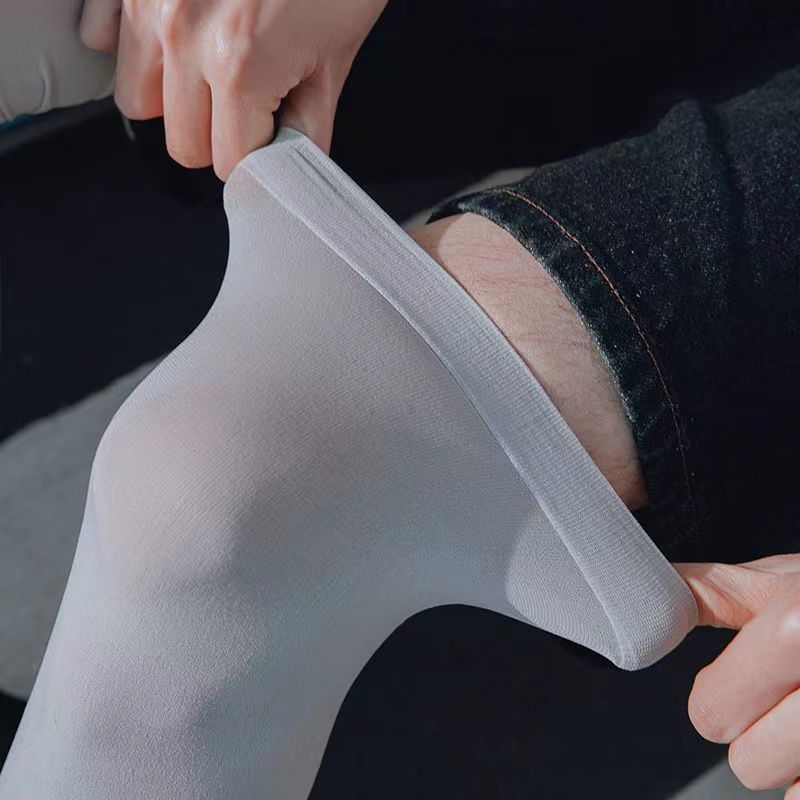 Summer Ice Silk Sun Protection Leg Covers for Cycling, Breathable Anti-Uv Sunshade Basketball Socks for Men and Women, Running Sports Knee Pads