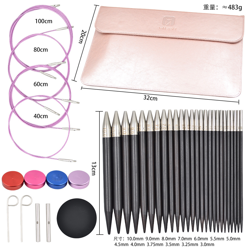 exchangeable knitting detachable diy sweater ebony knitting needle rope hand sweater loop tool knitting needle