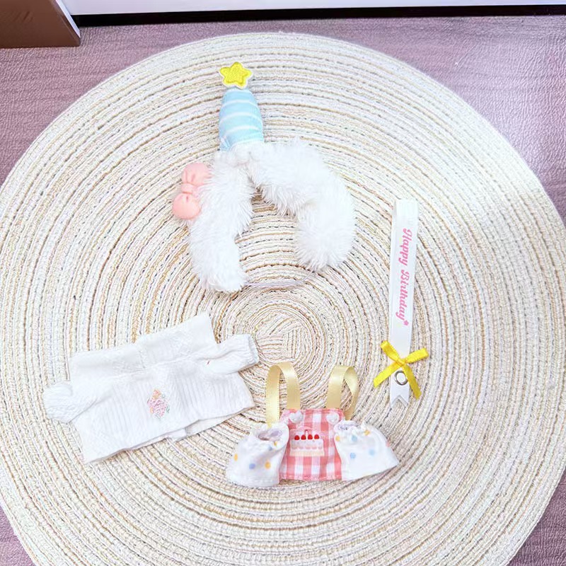 10cm Doll Clothes Cotton Doll Dress-Up Clothes Birthday Outfit Multi-Body Wearable Starfish Body Normal Body Doll Birthday Hat