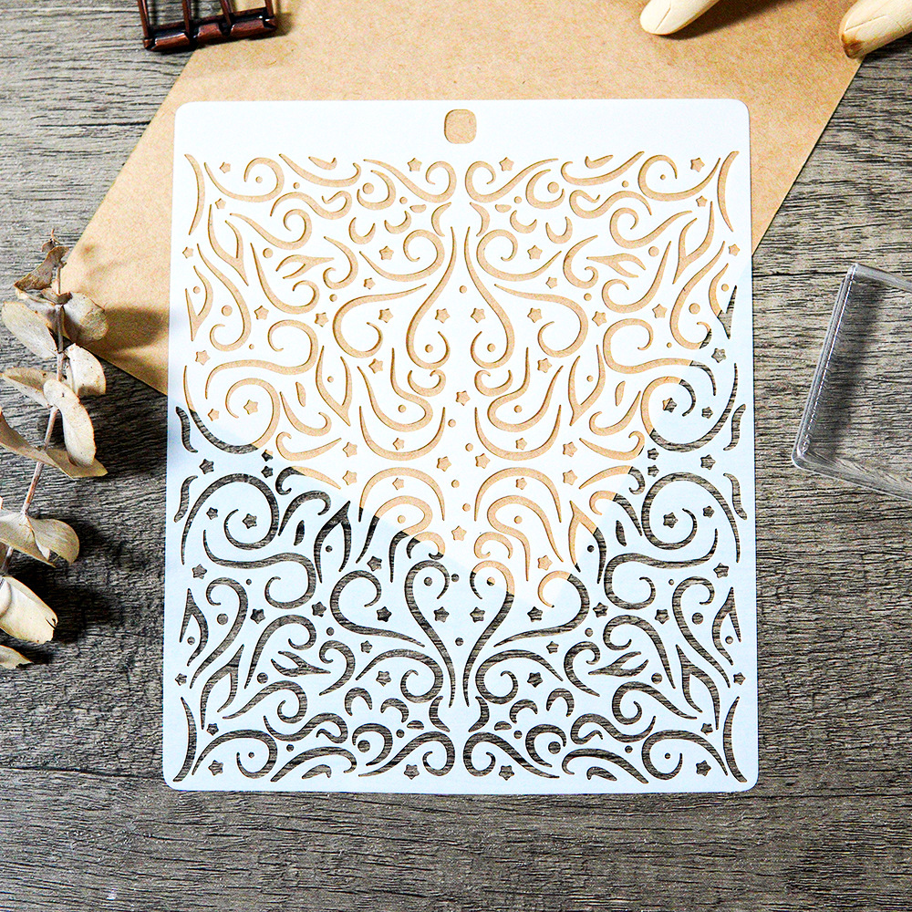 Catalog stencil Cross-border Hot Selling DIY Painting Hollow Template suit Wall Painting Spray Masking Decorative Template