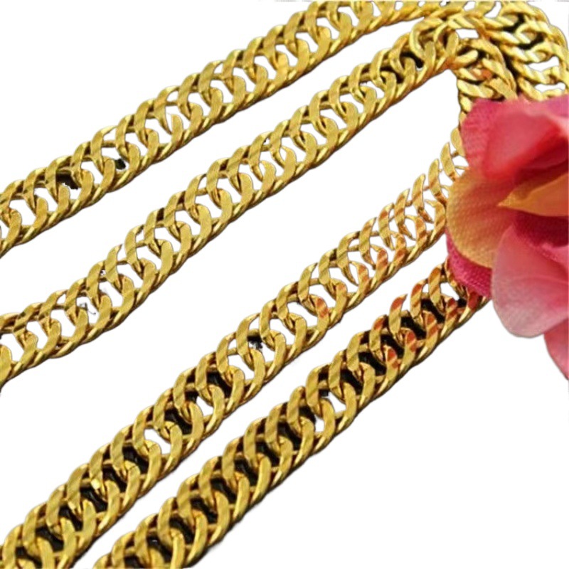 Vietnamese Sand Gold Men's Necklace, Domineering Boss Chain, Men's and Women's Neck Chain, Horsewhip Chain, Gold Color That Will Not Fade for a Long Time