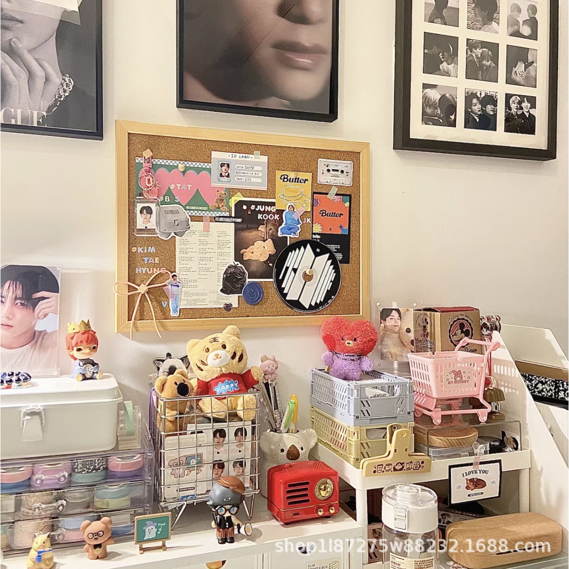 Cork Board Photo Wall modern simple single-sided hanging message board Cork decorative background display factory direct sales