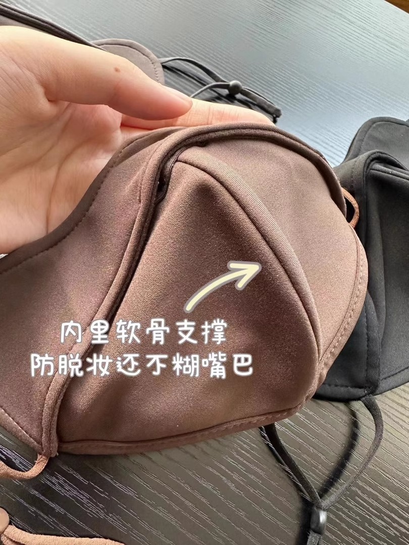 Warm mask autumn and winter women's high-looking windproof cold riding eye protection angle 5D three-dimensional breathable fleece-lined Fishbone mask