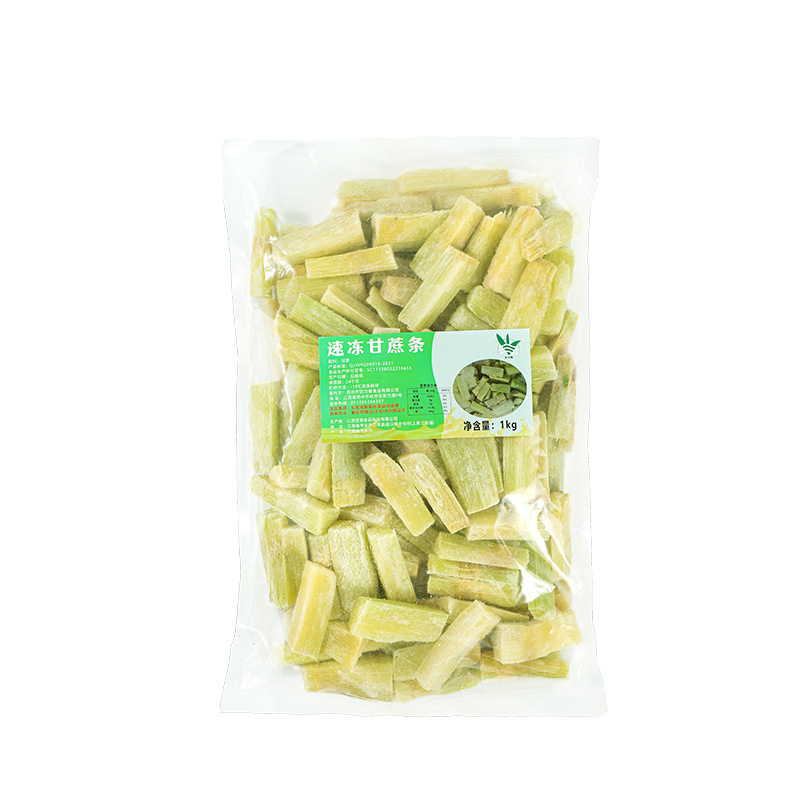 Frozen Sugar Cane Strips 1kg, Quick-Frozen, Fresh-Locked, Peeled, Cut into Sections, Anti-Greasy Sugar Cane Strips, Crispy, Sweet, Juicy and Refreshing Sugar Cane Cubes