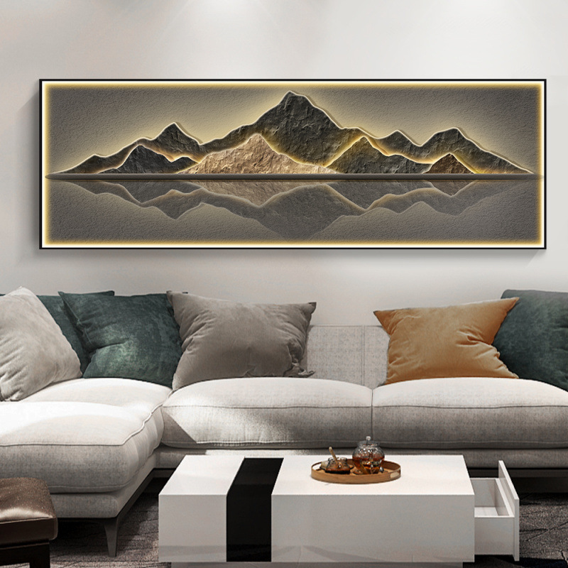 Modern Crystal Porcelain Living Room Decorative Painting Aluminum Alloy Frame Study Bedroom Sofa Background Wall Jinshan 70200