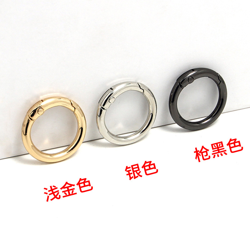 Zinc Alloy Spring Ring Press Spring Buckle Open Ring Car Key Ring Bag Buckle Metal Ring Buckle Spot Wholesale