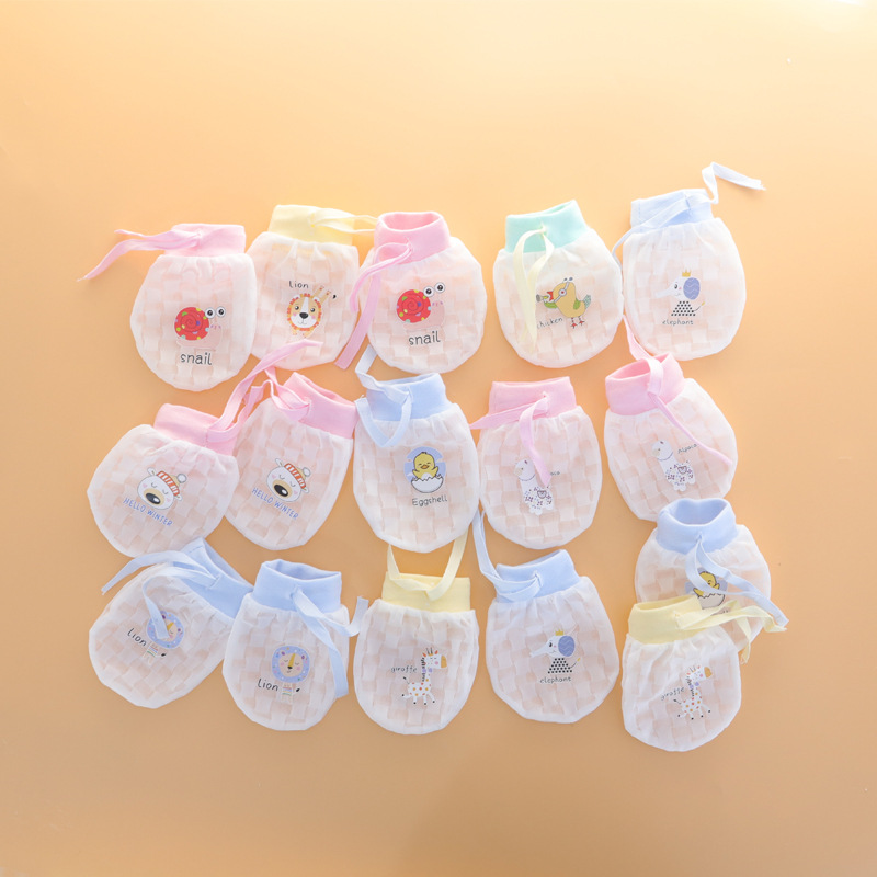 Перчатки для новорожденных, антицарапин, из ледяного шелка, регулируемые