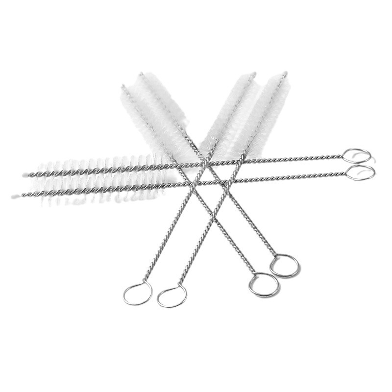 304 stainless steel nylon multi-model cleaning straw brush milk bottle test tube cleaning brush spiral soft brush