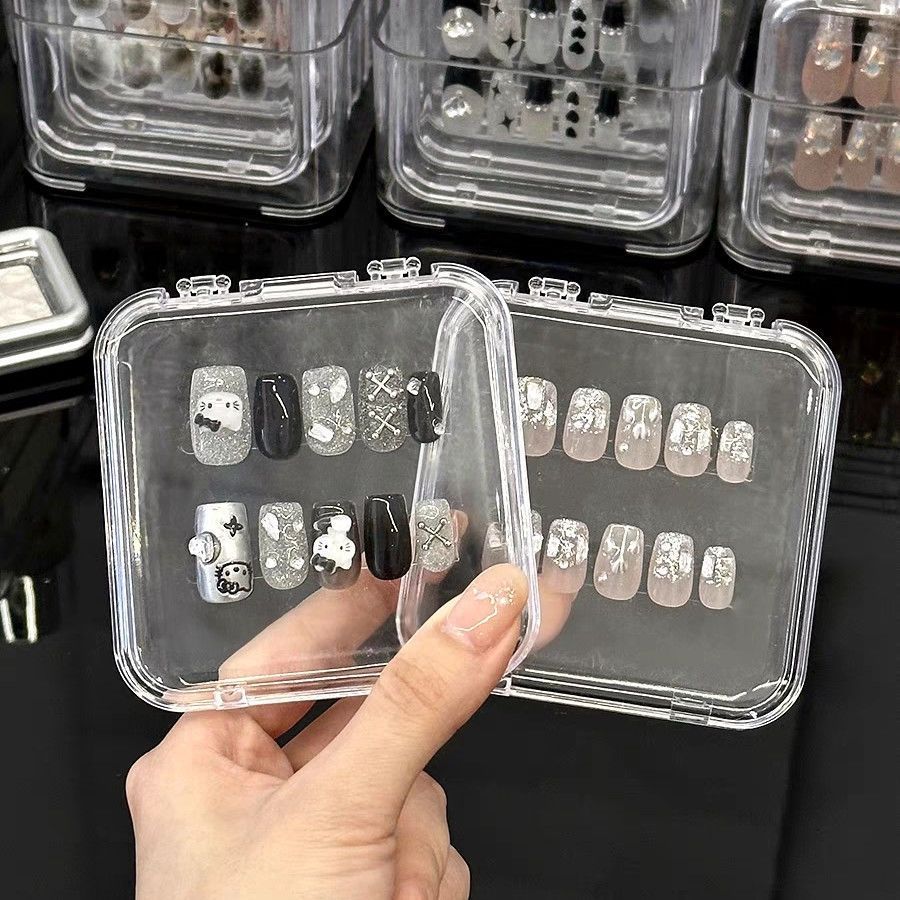 Nail Art Storage Finished Product Packaging Box Ins Style Storage Box Wearable Nail Storage Box Transparent Nail Tip Box Wholesale