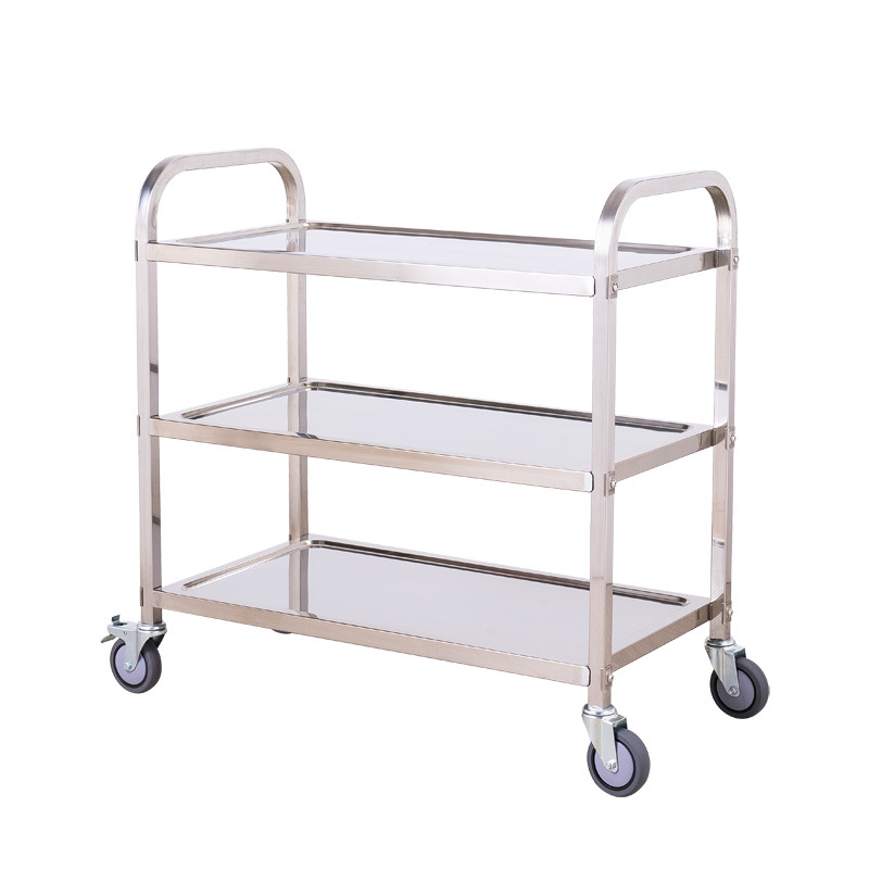Stainless Steel Dining Cart Trolley Ultra-Thick Disassembly and Assembly Commercial Restaurant Mobile Food Delivery Cart Serving Kitchen Cart Manufacturer
