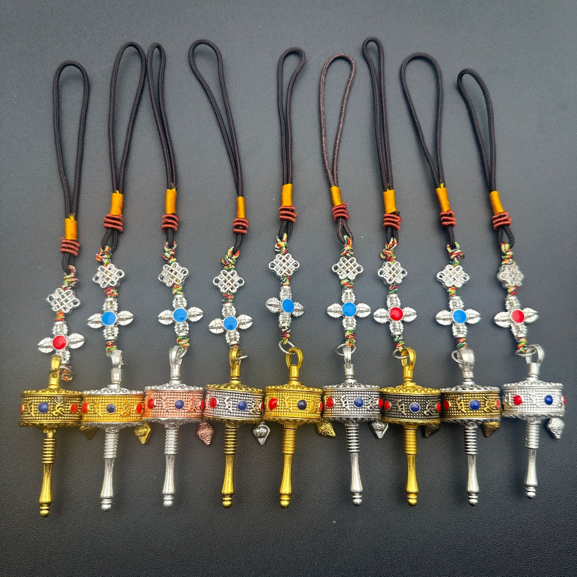 Кулон с молитвенным колесом Xizang, ручное вращение, шести символов, украшение, китайский узел