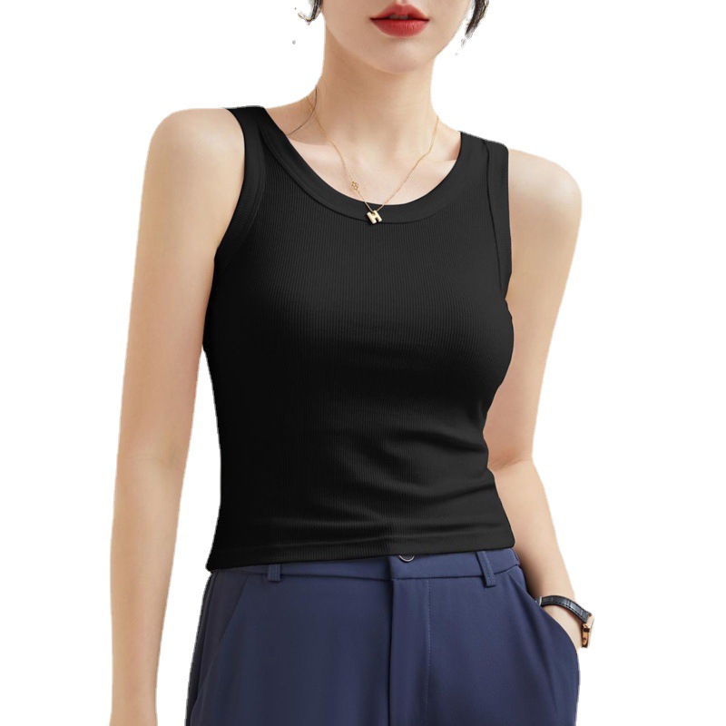 Processing and Customization of Spring and Summer Women's Vests Antibacterial Sports Fitness Waistcoat Sleeveless T-Shirt