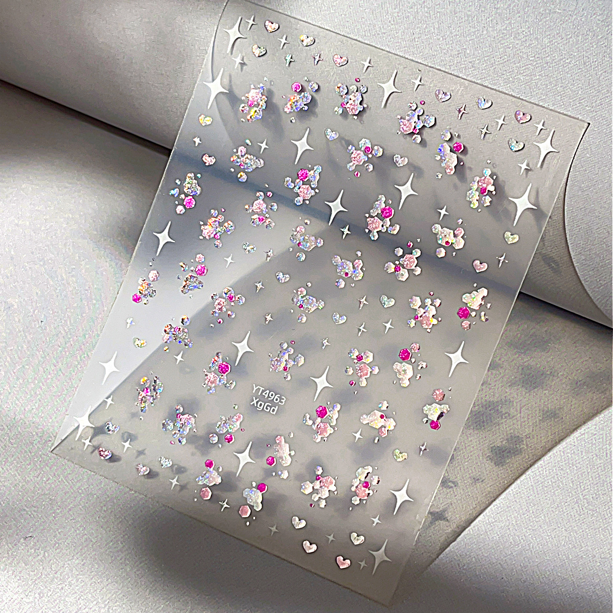 Yitu Ant Picture Star Jelly Dopamine Sequin Nail Art Stickers Sweet Sparkling Heart Decorative Stickers Yt4963