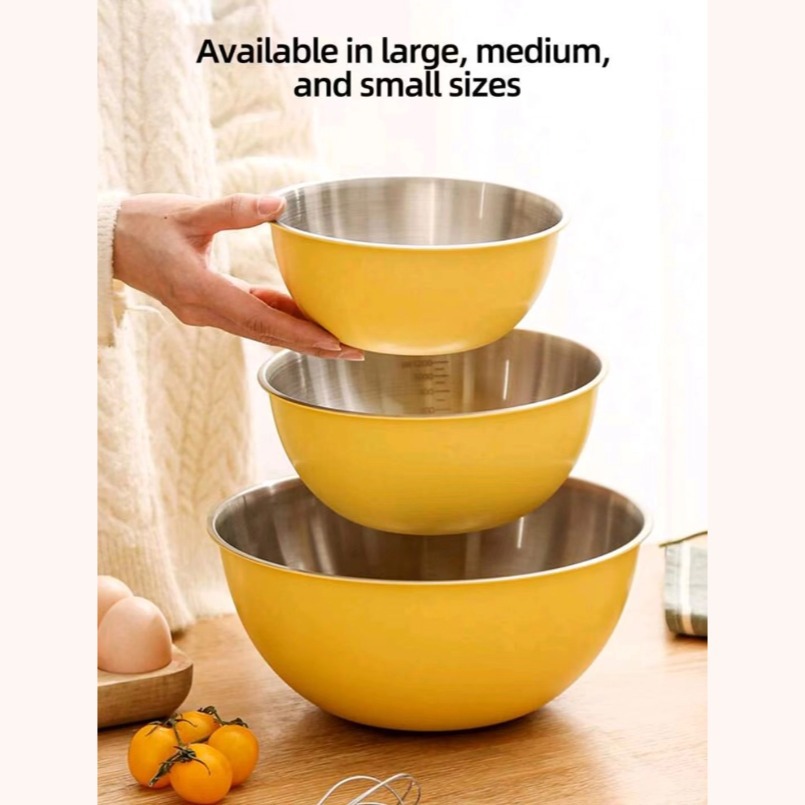 Cooking Pot Thickened Stainless Steel Salad Pot Scale Pot Egg Pot Kitchen Multifunctional Kneading and Pot Salad Bowl
