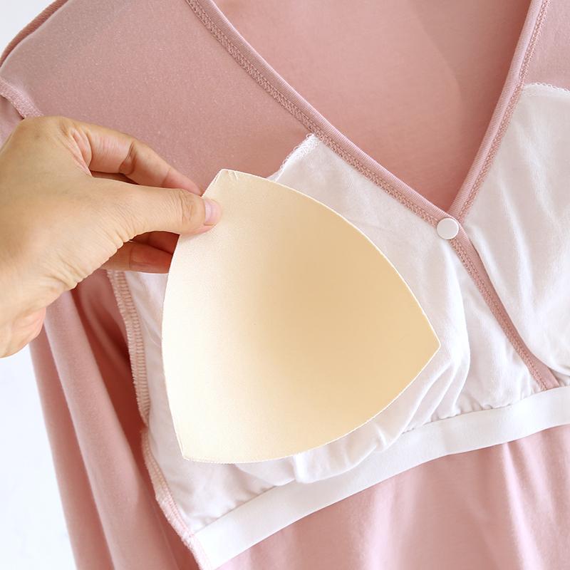 Confinement Clothes Pure Cotton with Breast Pads Spring, Autumn and Winter Maternity Nursing Pajamas Pregnancy Pullover Cross Postpartum Nursing Clothes