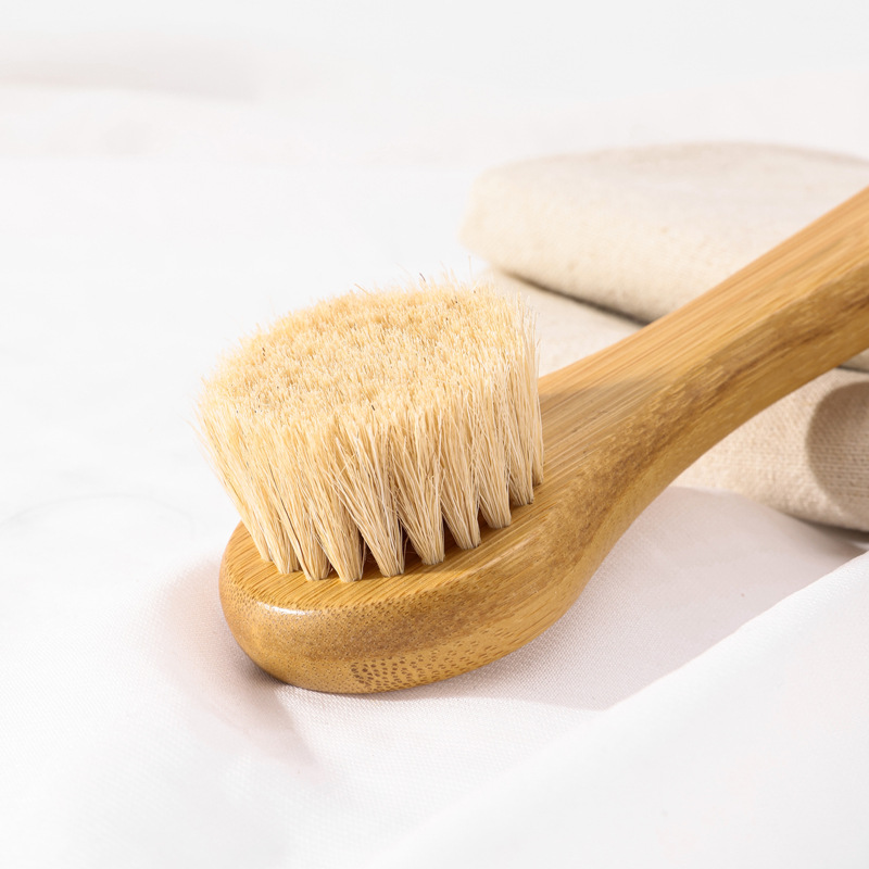 Spot Wholesale Portable Multifunctional Body Brush Baby Bath Brush Bamboo Wool Cleansing Brush Soft Bristle Face Brush