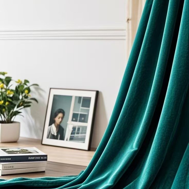 Dutch Velvet Blackout Curtain Fabric Solid Color Living Room Bedroom Finished French Velvet Silk Velvet Gold Velvet Full Blackout