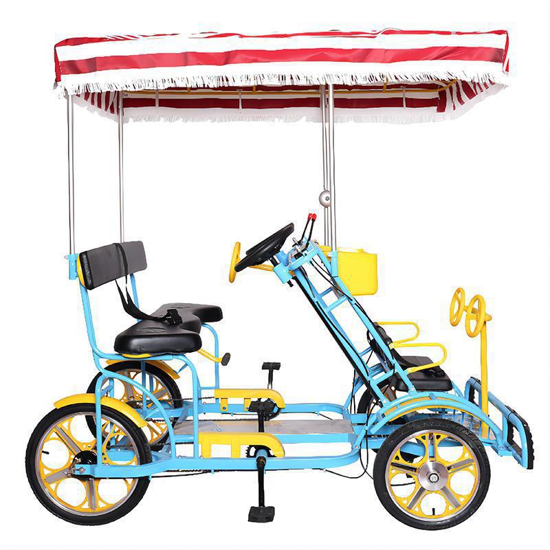 Wholesale New Luxury All-In-One Wheel Four-Wheel Bicycle Double Four-Person Six-Person Attraction Sightseeing Car Rental