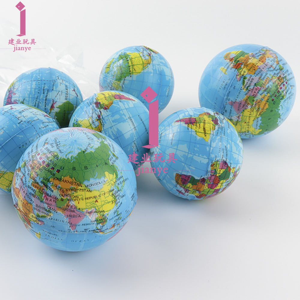 6.3cm Globe Elastic ball PU material solid foam sponge ball soft decompression pet toy cross-border