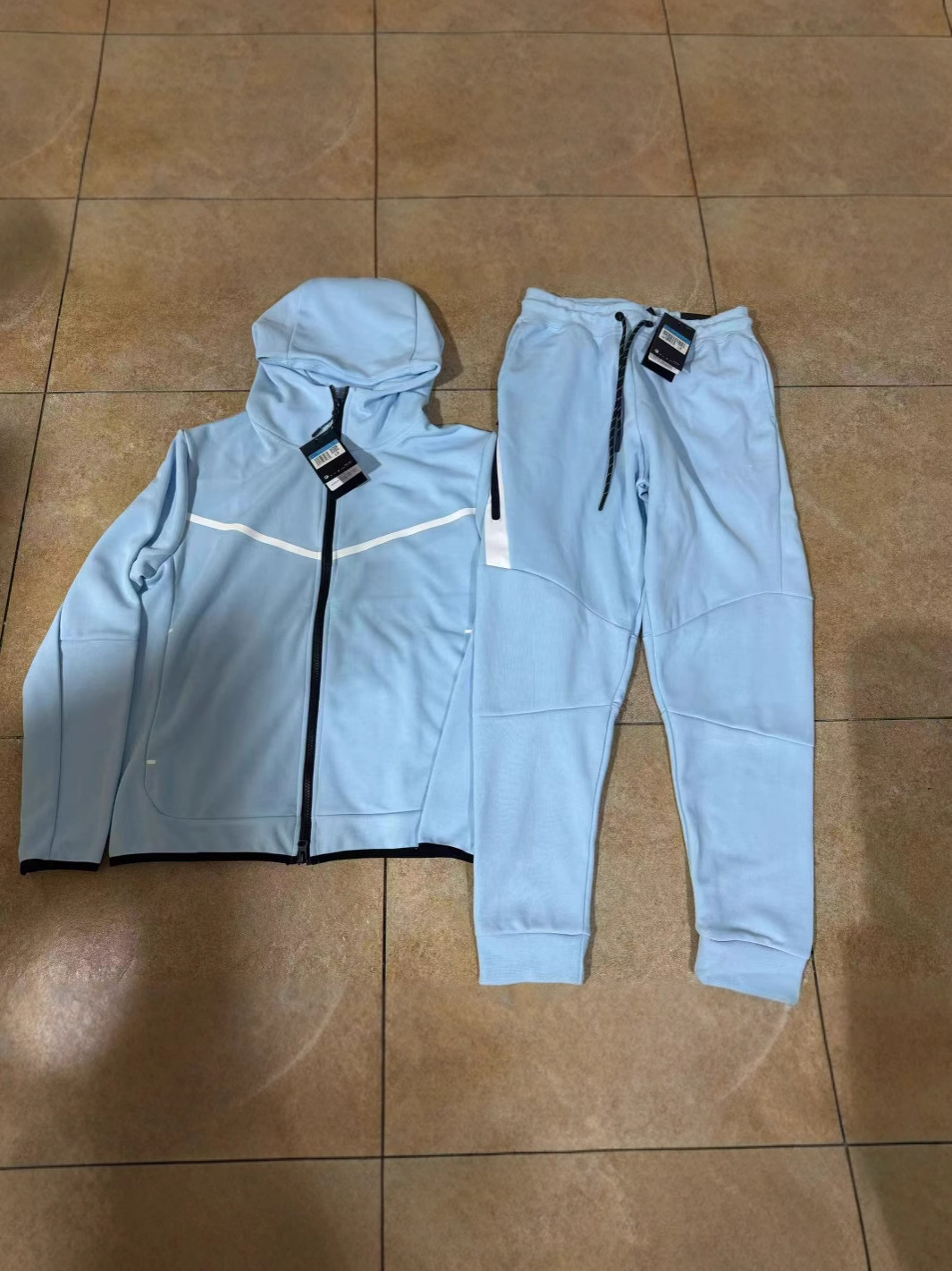 2025 Casual Sports Hooded Men's Side Zipper 490 and 163 Suit Loose Version Simple and Versatile Couple