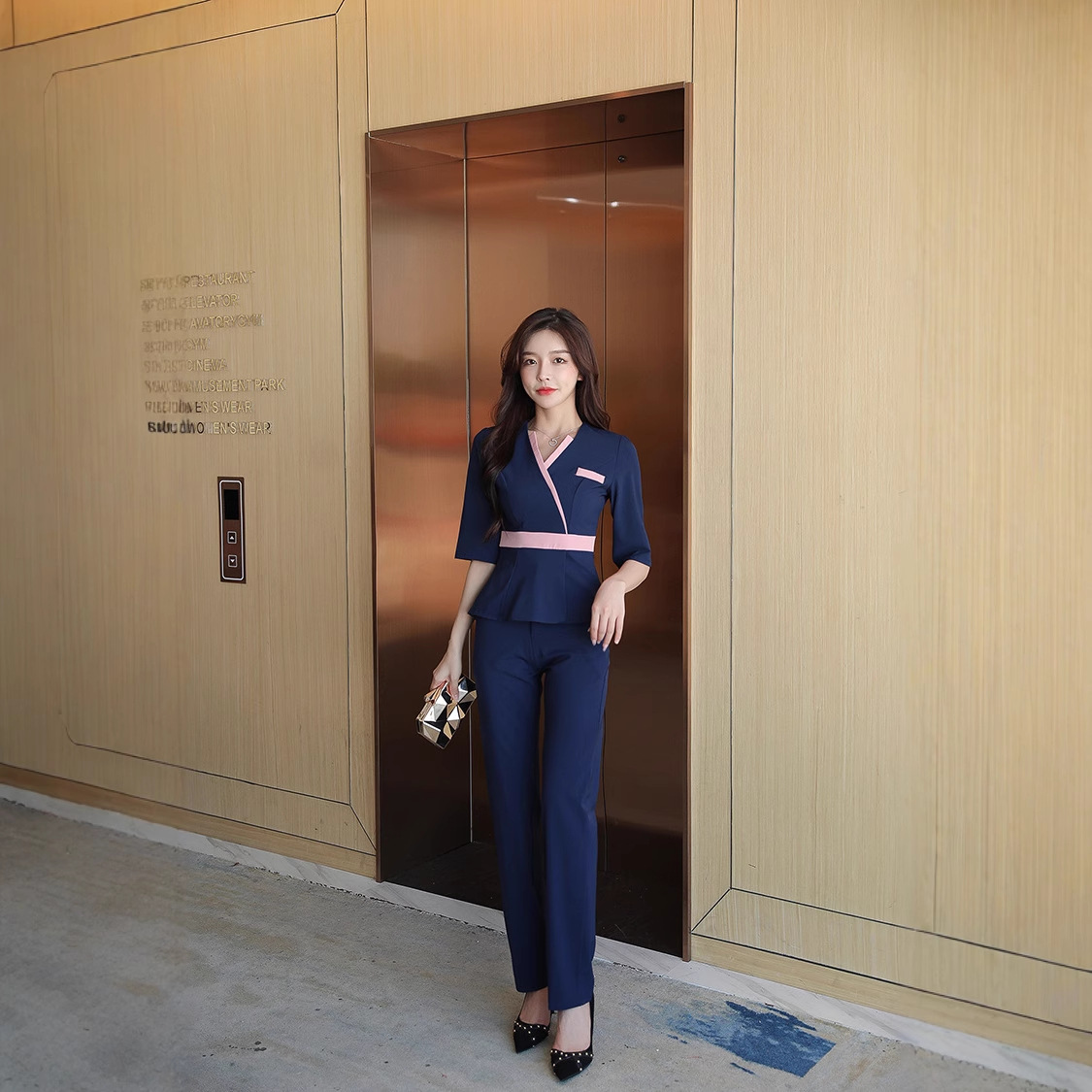 Foot Therapy Technician Work Clothes Female Foot Bath Work Clothes Bathing Places Beautician Foot Bath Shop Suit M230 Mid-Sleeve Trousers