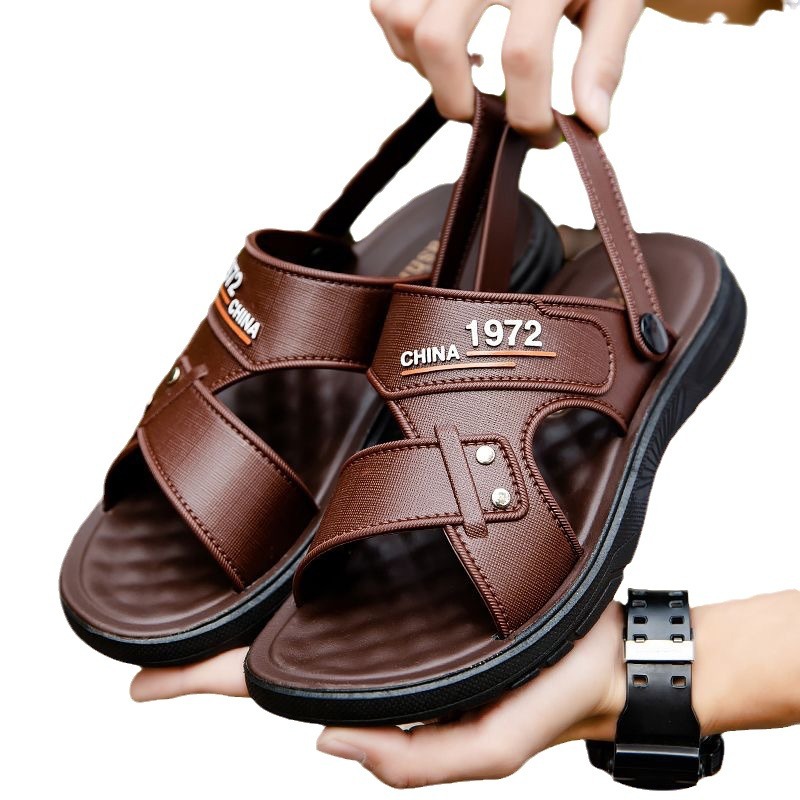 Men's Outer Sandals 2025 Summer New Waterproof Non-Slip Soft Bottom Driving Beach Shoes Dual-Purpose Men's Sandals and Slippers