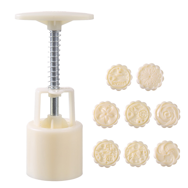 New Mid-Autumn Festival Ice Skin Moon Cake Mold Home Creative DIY Stereo Mung Bean Cake Baking Embossed Grinding Wholesale