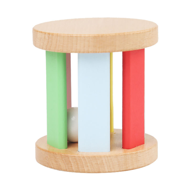 Wooden Infant Rainbow Crawling Rattle Kidsren Baby Boys and Girls Educational Early Education Enlightenment One-Year-Old Kidsren's Toys