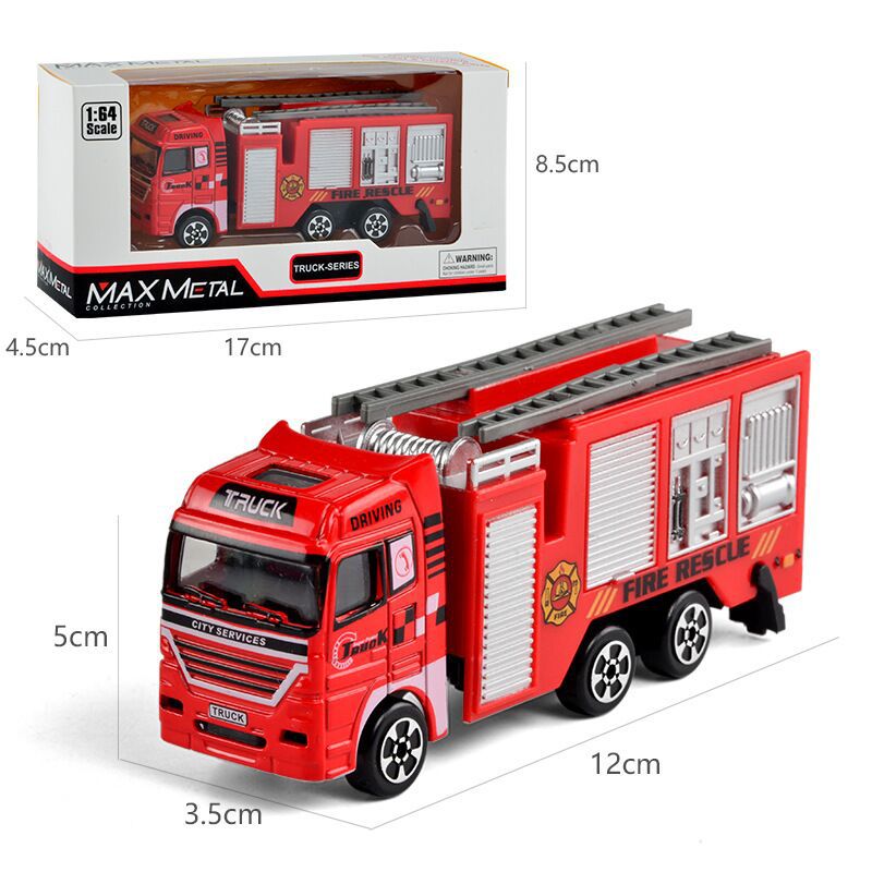 Alloy car model boy toy simulation fire engineering vehicle city excavator model inertia car wholesale and retail