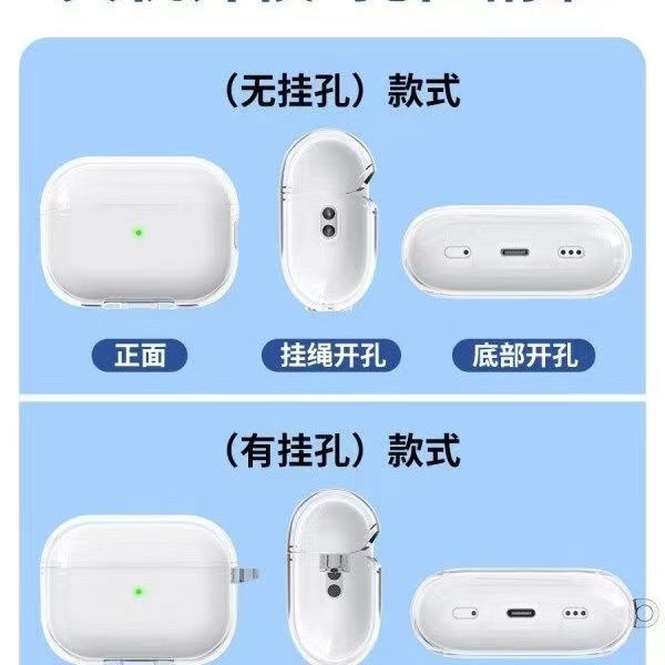 Suitable for Airpodspro 3Rd Generation Apple 4Th Generation Headphone Shell Material Transparent Airpodspro2 Material Tpu Pass