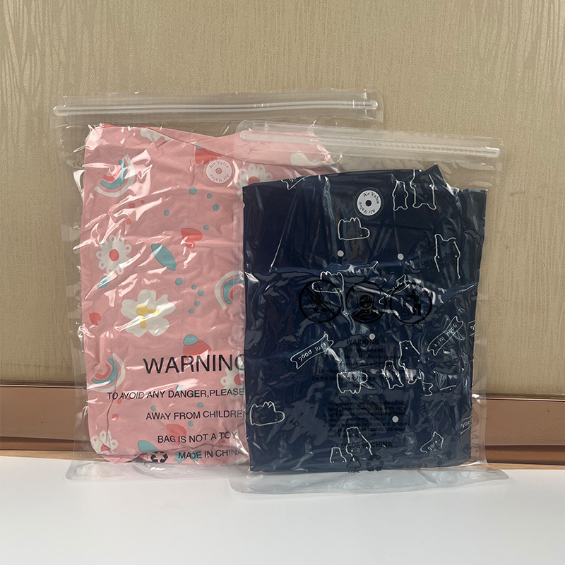 Amazon Sealed Double Zipper Anti-suffocation Vacuum Bag Compression Bag Clothing Sweater Warning Clothing Vacuum Bag