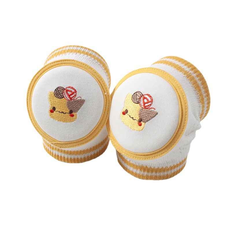 Children's Crawling Knee Pads, Baby Learning to Walk, Anti-Fall, Summer Cartoon Thin Mesh Embroidered Protective Gear, Breathable, Wear-Resistant and Anti-Fall