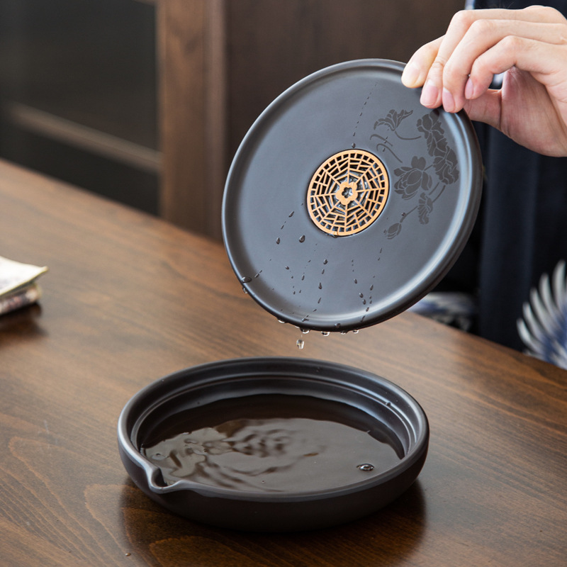 Manufacturer Wholesale Pot Holder Dry Bubble Table Raising Pot Tea Holder Bakelite Retro Dry Bubble Tray Water Storage Pot Pad Tea Set Accessories