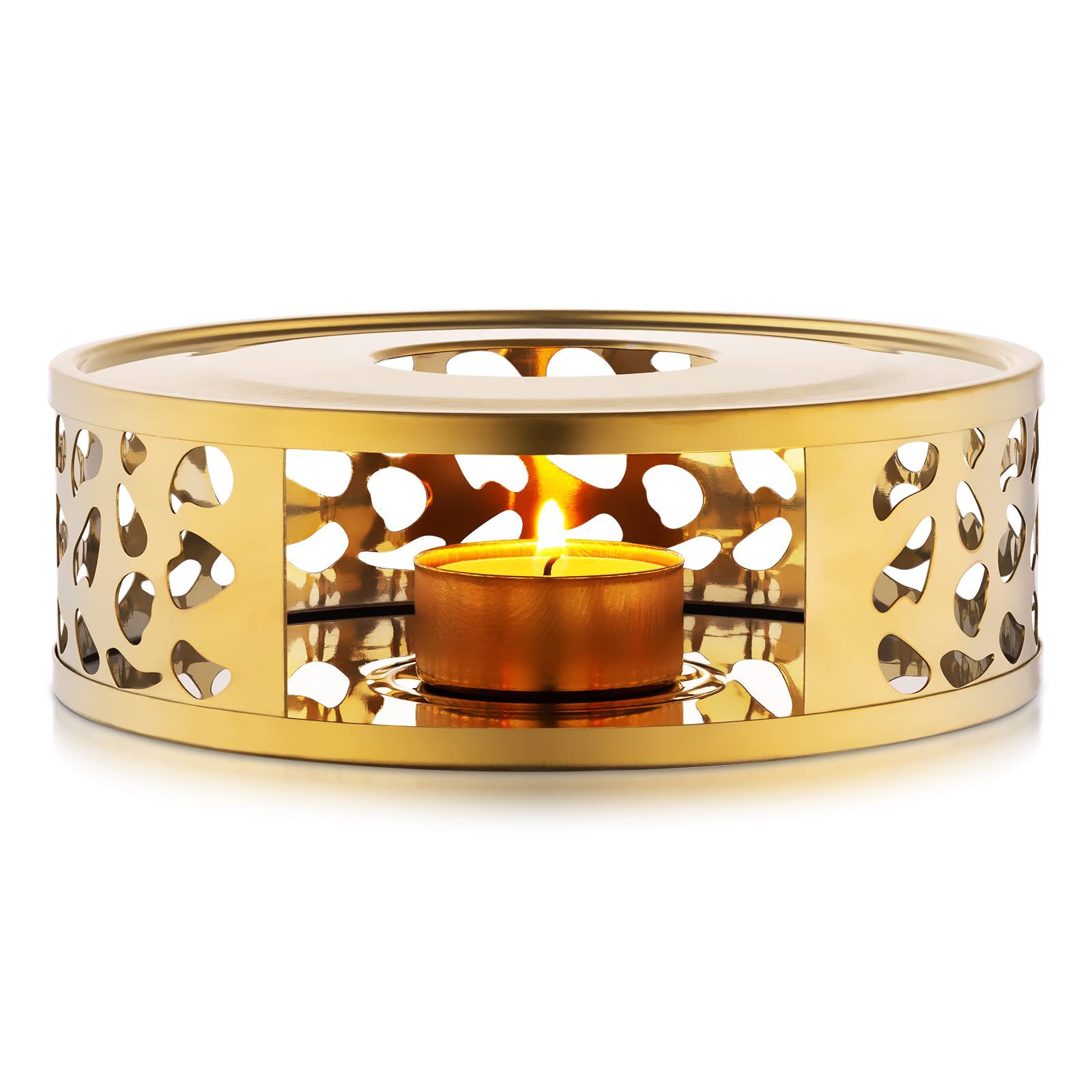 Cross-border stainless steel tea warmer candle heating tea warmer portable heating furnace milk coffee heating base