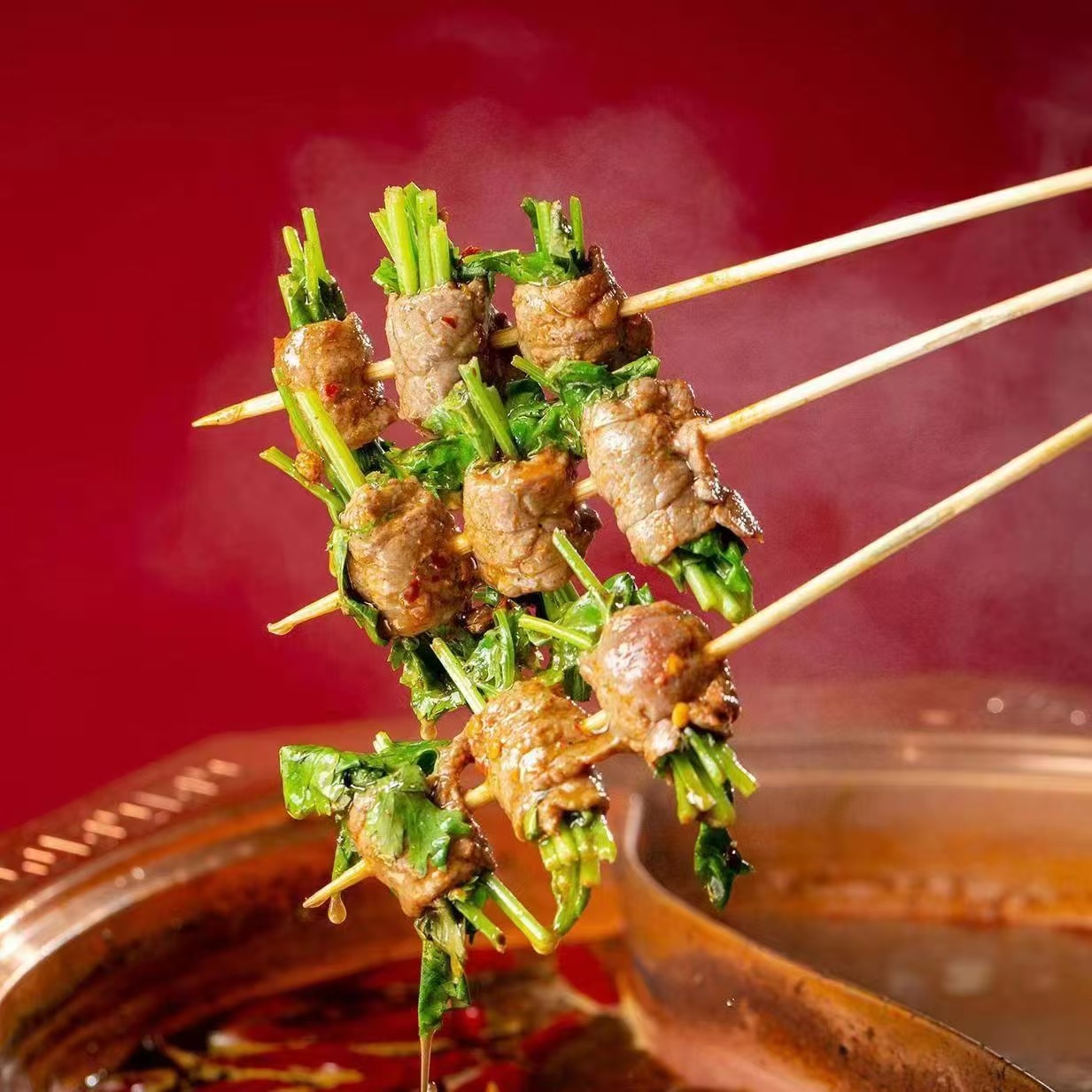 Chuan Chuan Ingredients Nanmu Fude Original Beef Cabbage Slices 1kg Bag Quick Frozen Modified Semi-Finished Ingredients Wholesale