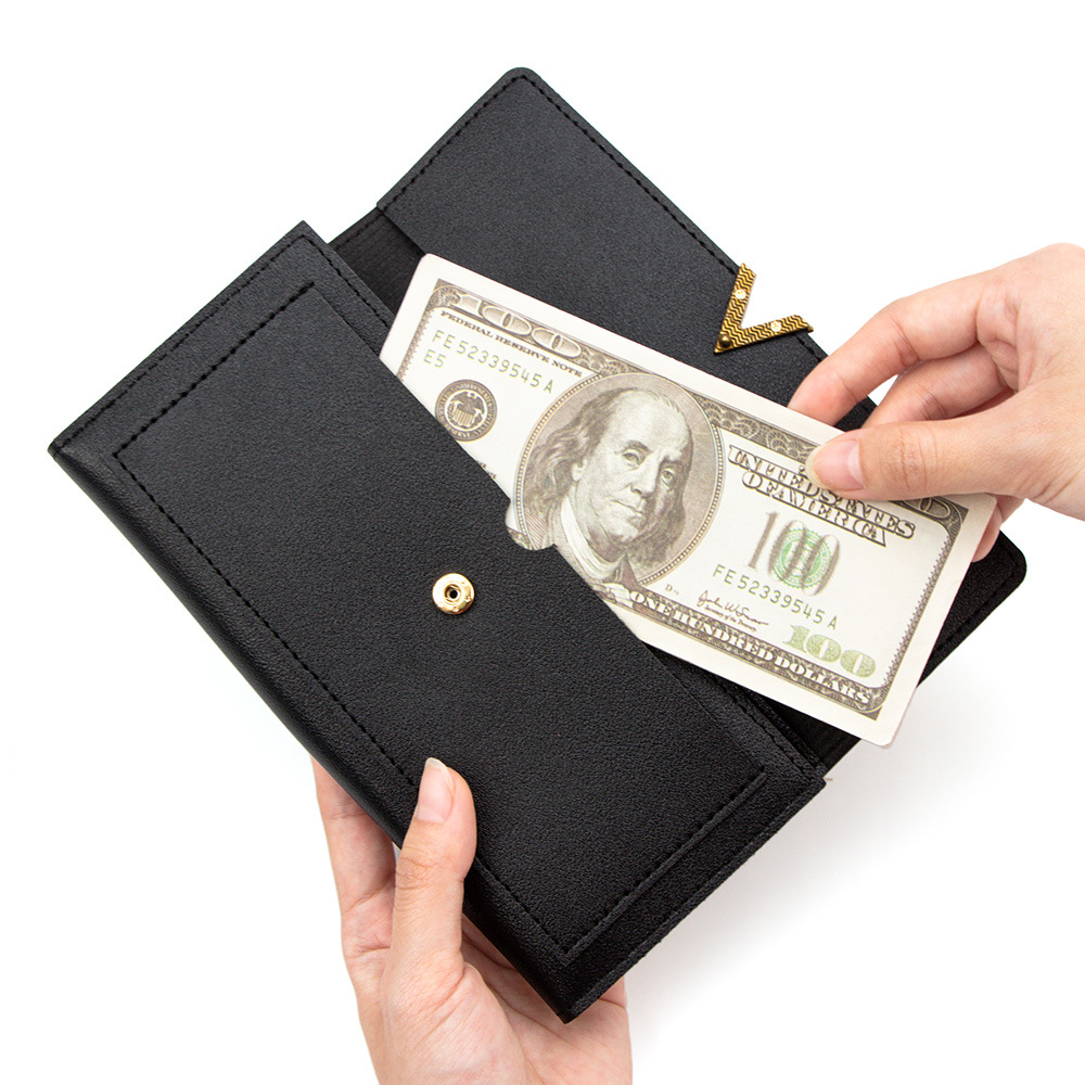 Korean Style Women's Wallet Long Style Wholesale New Export Clutch Bag Pure Color Simple Zipper Student Multi-Card Slot