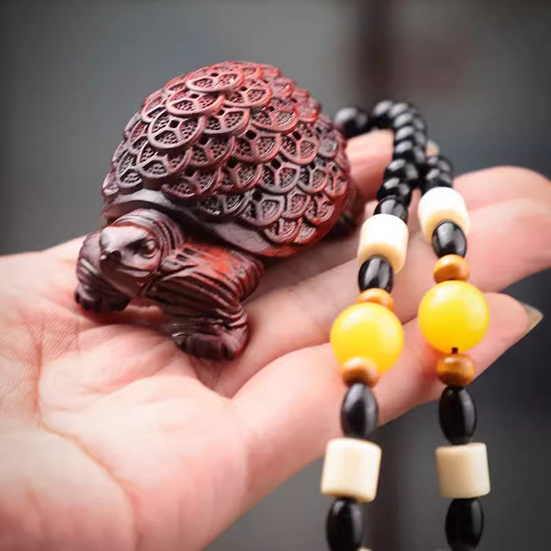 Wholesale Rosewood Carved Pixiu God of Wealth Pendant Pendant Wooden Toy Crafts Handle Piece Live Broadcast Street Stall Hot Style