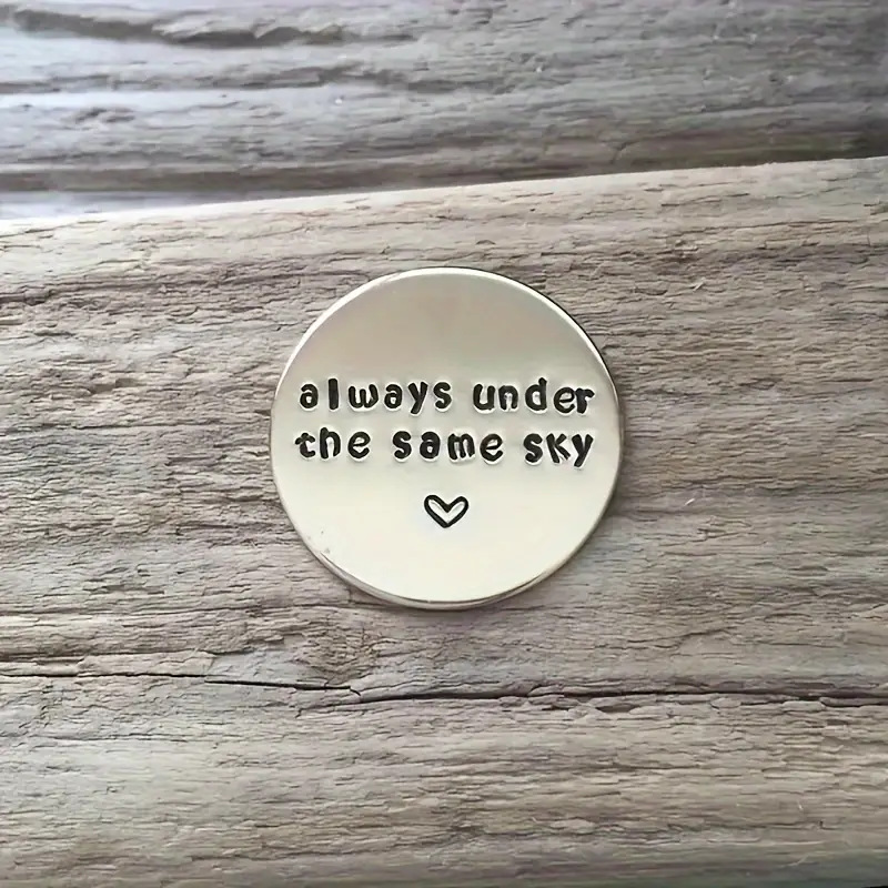 Cross-border temu hot stainless steel pocket coin love you preferred stainless steel decision lucky coin lettering gift
