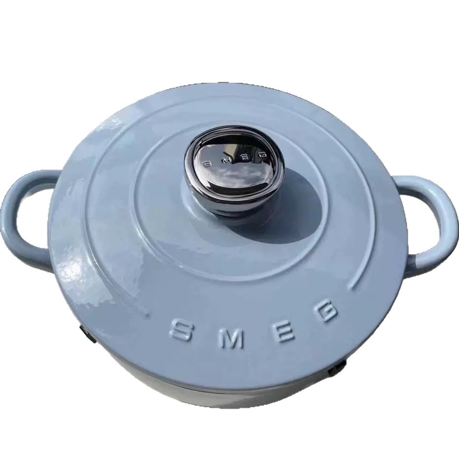 Smeg Smeg 4.2L Enamel Pot 24cm Cast Iron Pot Vintage Enamel Gas Stove with Lid Induction Cooker Universal