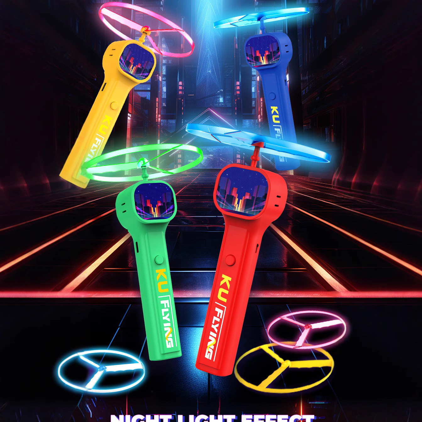 Cross-border New UFO Luminous Creative UFO Frisbee Decompression Toy LED Luminous Children's Electric Toy