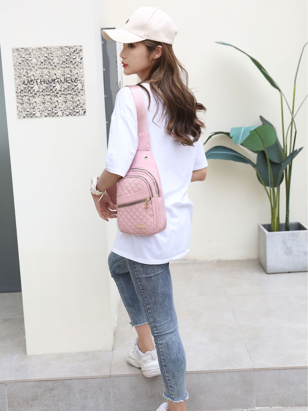 Korean Style Simple Women's Chest Bag New Multi-Layer Embroidery Large Capacity Chest Backpack Girl's Outdoor Casual Crossbody Bag