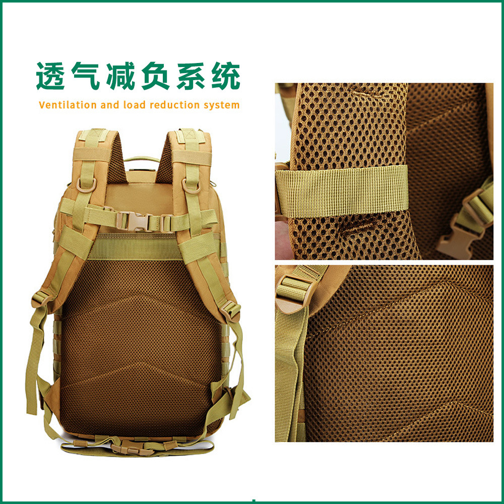 Cross Border Outdoor Tactical Backpack 3P Attack 50L Camouflage Waterproof Sports Assault Backpack Camping Mountaineering Backpack