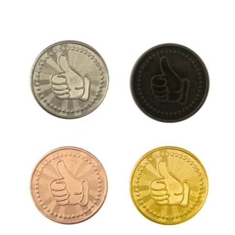 Metal Coin Video Game Coin Fixed Catch Doll Machine Token Set Anti-counterfeiting Set Commemorative Activity Token with Holes