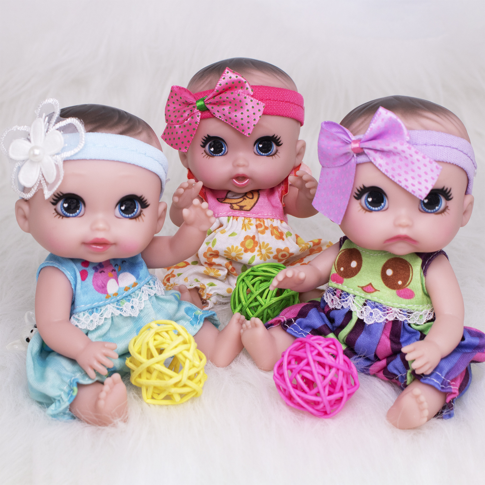6inch Little Reborn Doll Mini Simulation Little Baby Girl Toy Soft Plastic Real-Life Newborn Baby Doll