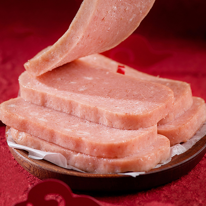 Dehe Canned Luncheon Meat Hot Pot Camping Sandwich Instant Food Whole Box Wholesale Catering Commercial Ham Canned Food