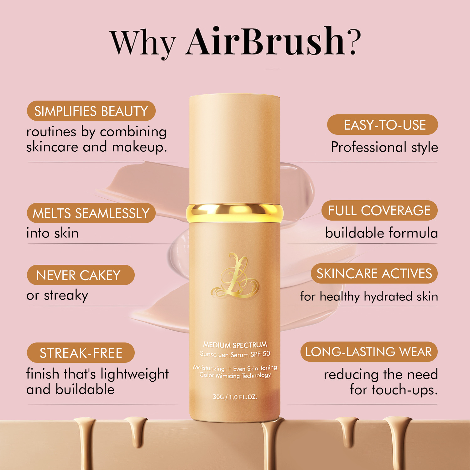Cross-border explosions 4-in -1 color-changing foundation liquid concealer does not take off makeup does not card powder moisturizing lasting waterproof sweat-proof foundation liquid