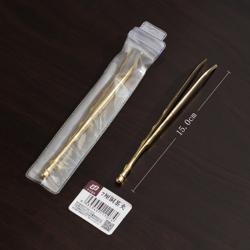 Щипцы для чая из чистой меди, щипцы для чашки, пинцет для чайных листьев, инструменты для заваривания чая, набор кунг-фу для чая, аксессуары для чайной церемонии, легкие роскошные щипцы для чая