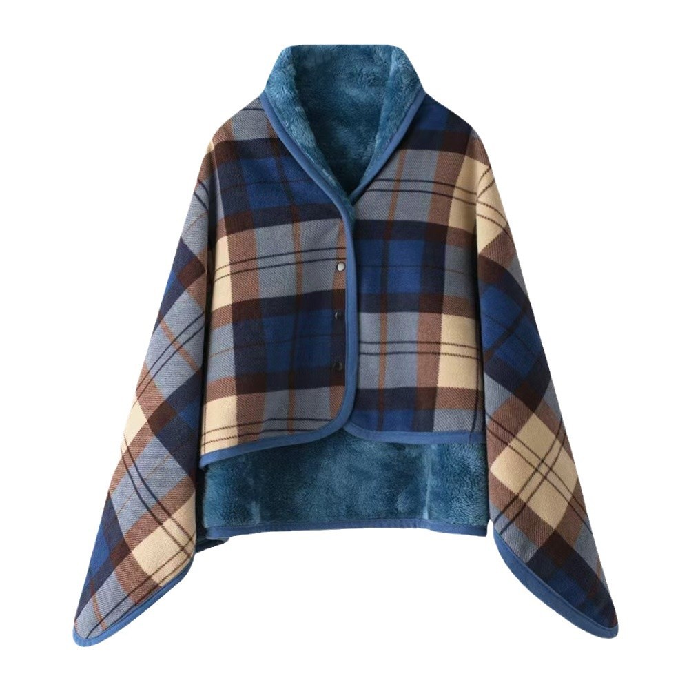 Multifunctional blanket snap heating blanket flannel shawl blanket office lazy button blanket one-piece delivery