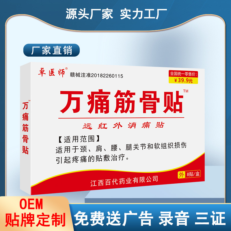 Доктор Чжоу, пластырь Wan Tong Jin Gutie, прямые поставки с завода Jiangxi, для шеи, плеч, талии и суставов