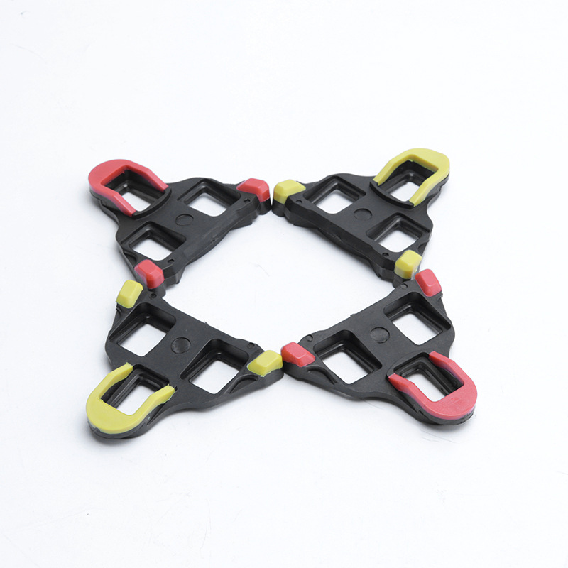 Wholesale Bicycle Road Splint Set Bicycle Cycling Shoe Lock Shoe Lock Piece Red and Yellow Two-Color Foot Buckle Piece 6 Degrees